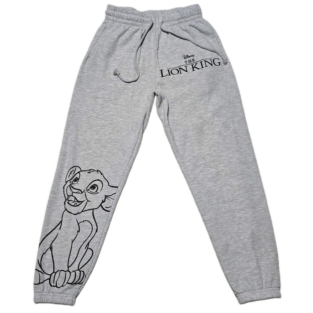 Disney Women's Size Small "The Lion King" Simba Gray Graphic Sweatpants Joggers